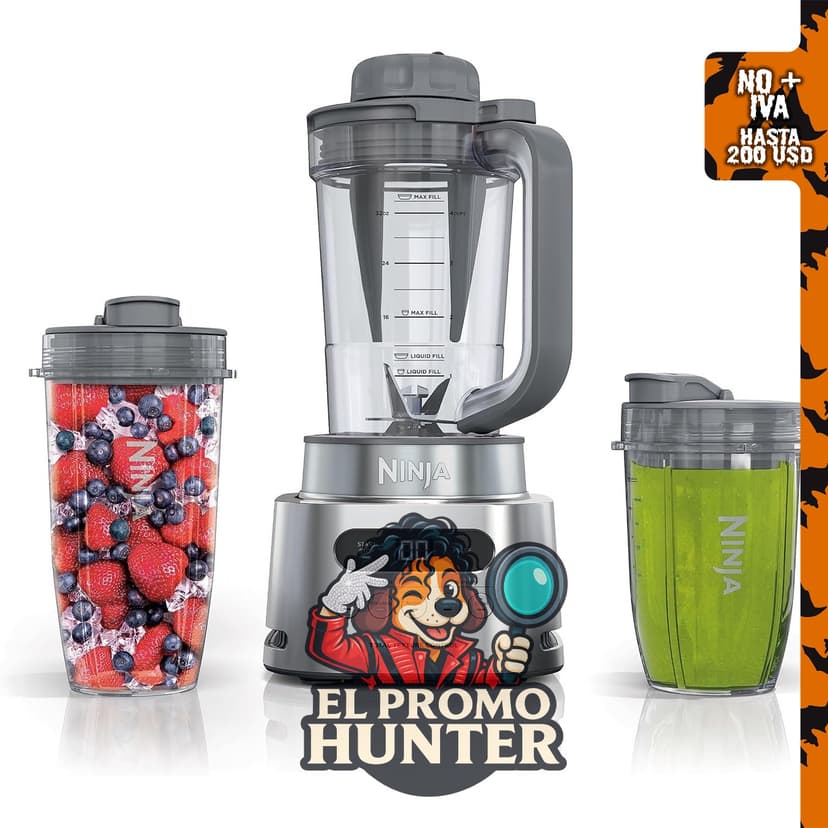 Ninja SS151 TWISTi Blender DUO, batidora de alta velocidad de 1600 W, con jarra de 34 cm.