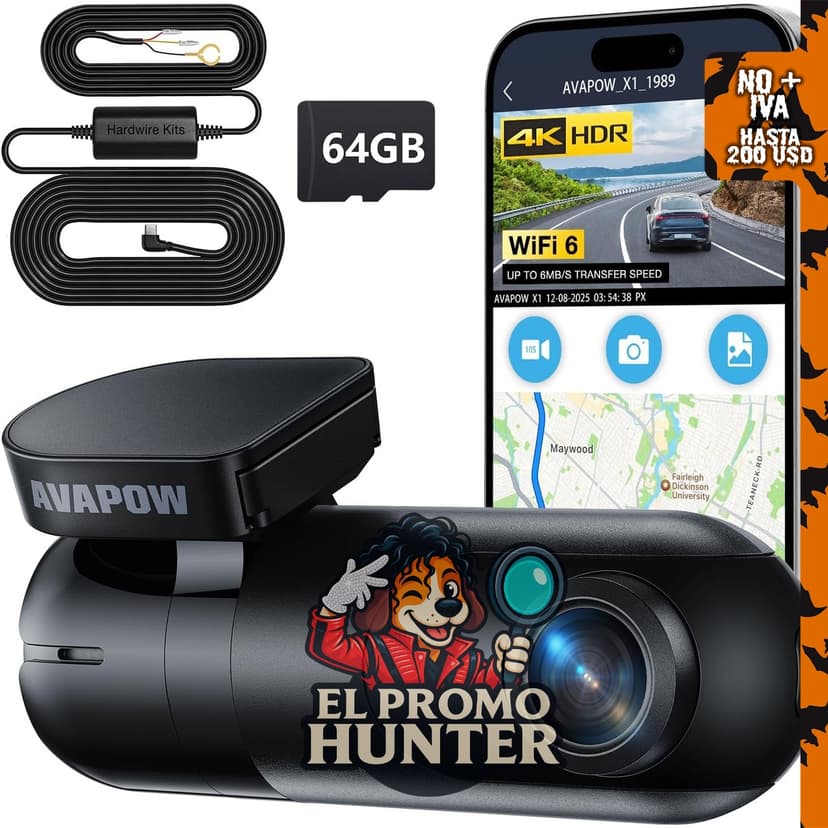 AVAPOW Cámara frontal 4K para automóviles.