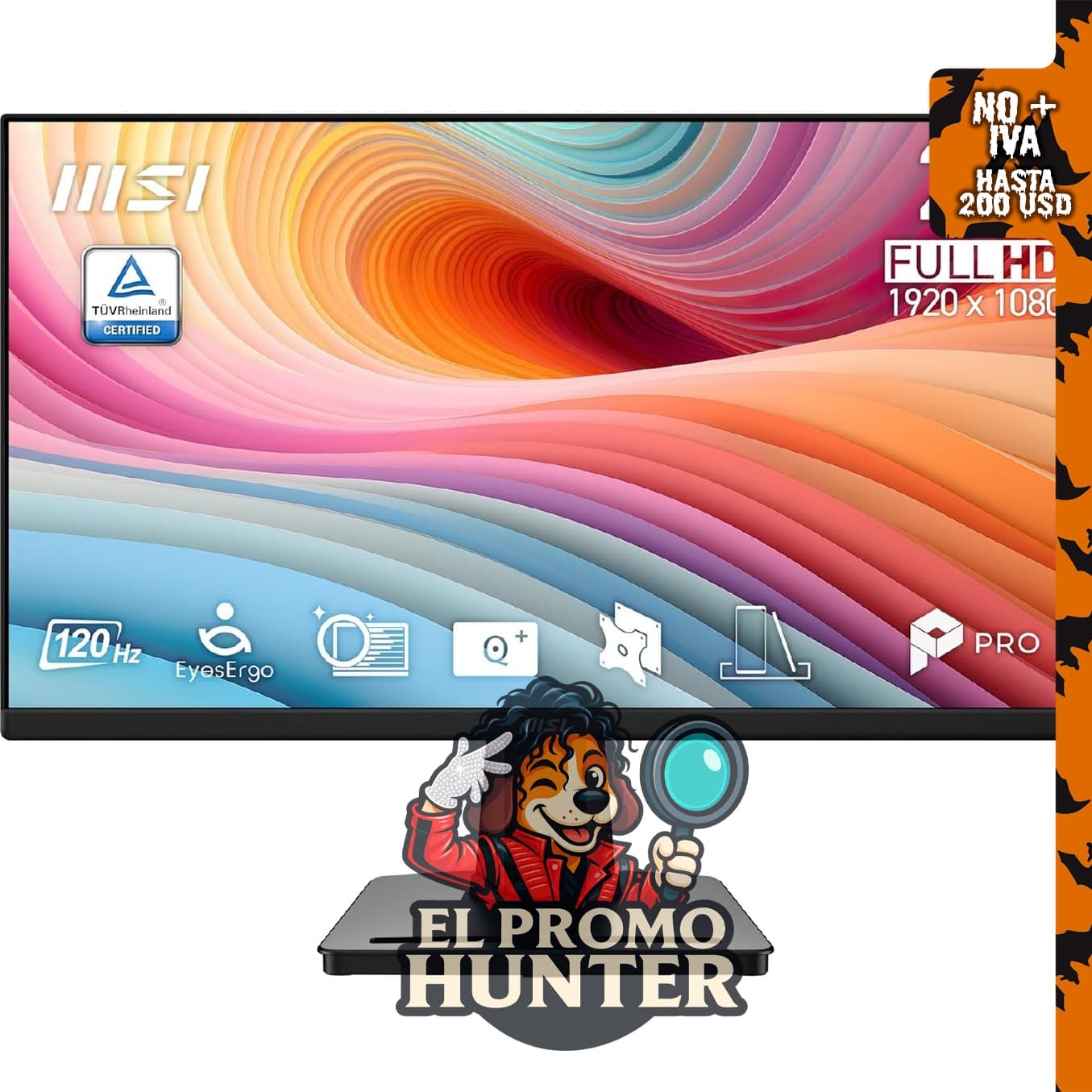MSI PRO MP225 E12VL, monitor IPS de 22" (56 cm) con resolución 1920 x 1080 (FHD) y frecuencia de 120Hz.