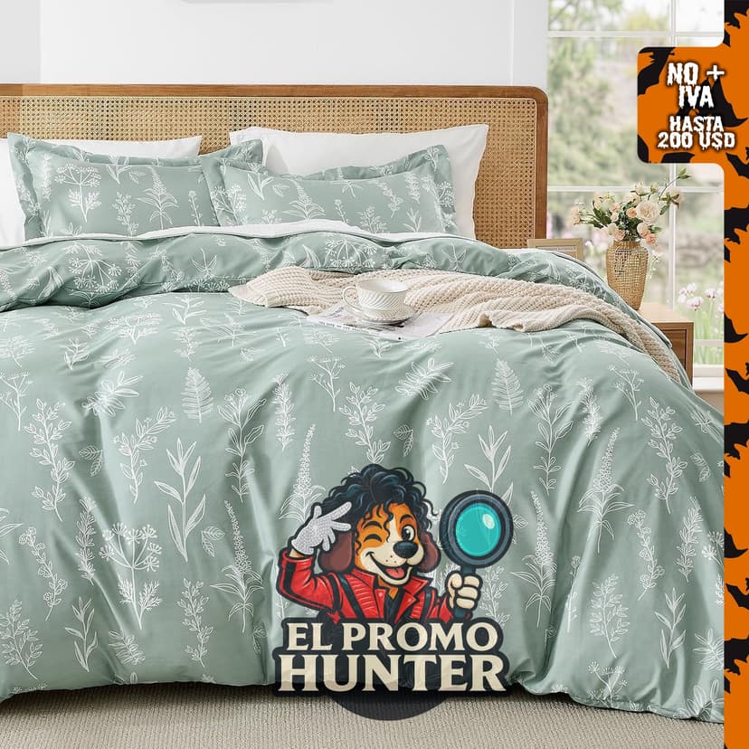 Juego de funda de edredón MUXHOMO tamaño Queen, reversible, con cierre de cremallera y 3 piezas de microfibra.