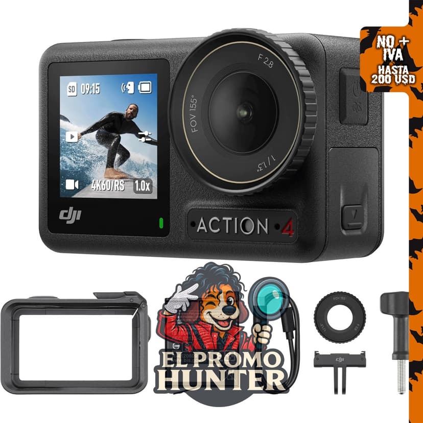 DJI Osmo Action 4 Essential Combo, cámara de acción impermeable.