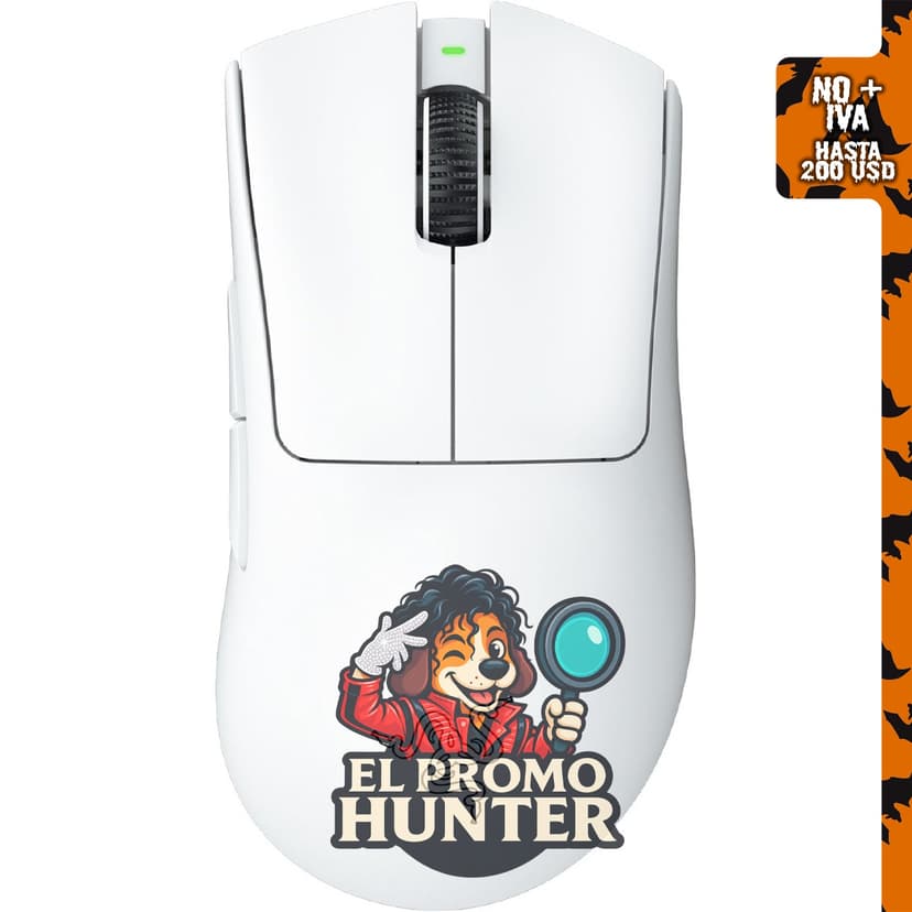 Razer DeathAdder V3 Pro Mouse Gaming Inalámbrico, 64 g, batería de 90 horas, color blanco.