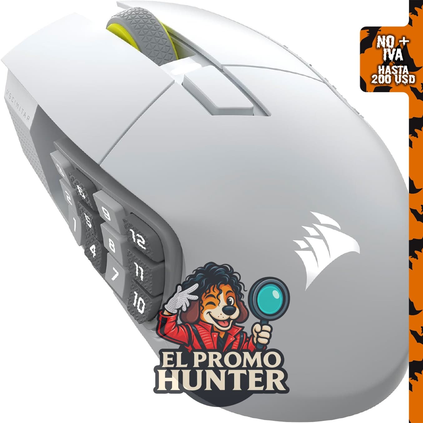 Corsair Scimitar Elite Wireless SE ratón para juegos con 33,000 DPI y 16 botones programables.