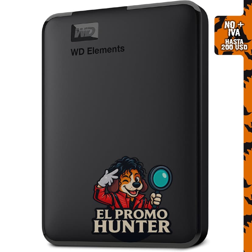 WD Disco duro externo portátil Elements de 2 TB, USB 3.2 Gen 1/USB 3.0, compatible con PC y Mac.