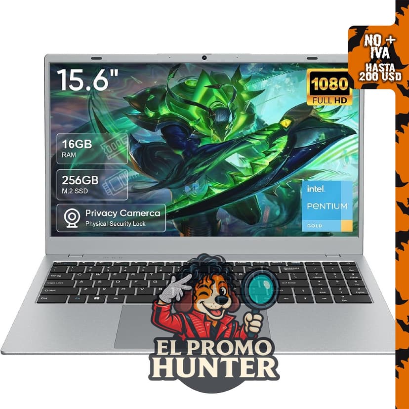 Portátil Full HD 15.6" con 16GB de RAM y 256GB SSD, procesador 6500Y.