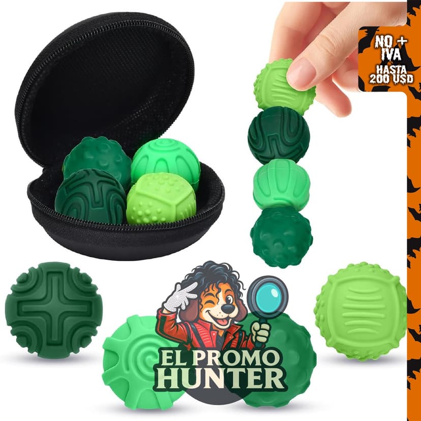 Juguetes magnéticos de bolas de silicona, set de 4 piezas.