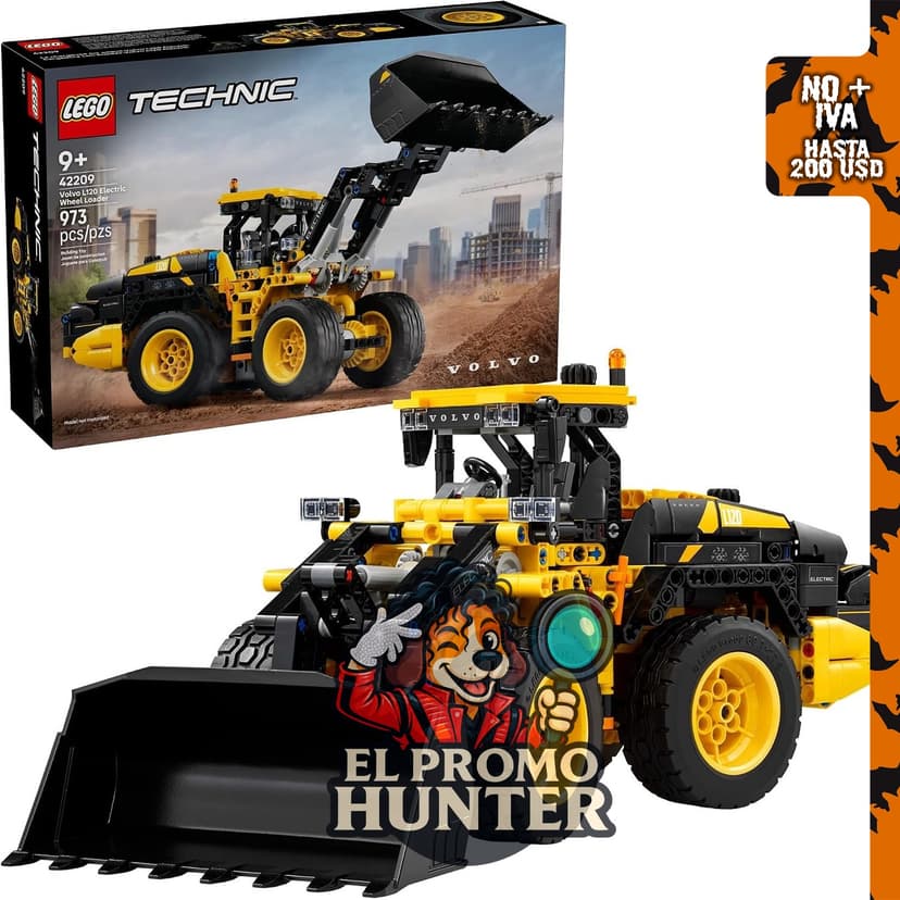 LEGO Technic Volvo L120 - Cargadora de Ruedas Eléctrica, set de construcción para simulación.