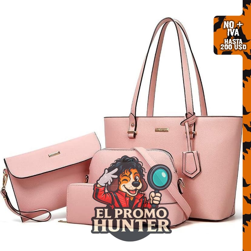 Juego de bolsos de moda para mujer, incluye billetera, bolso tote, bolso de hombro y bolso satchel.