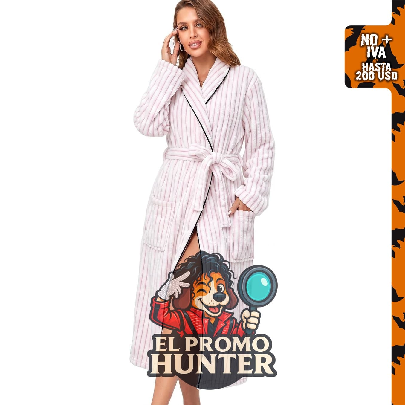 Bata de baño RONGTAI para mujer, larga y suave.
