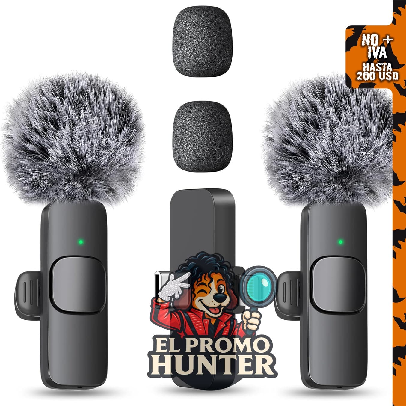 MAYBESTA Mini micrófono inalámbrico Lavalier, paquete de 2 micrófonos para grabación de audio y video.