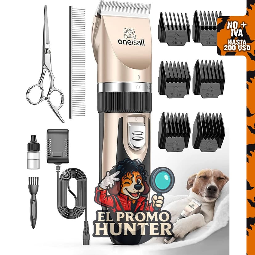 Kit de cortadoras de pelo para perros y gatos oneisall, bajo ruido.