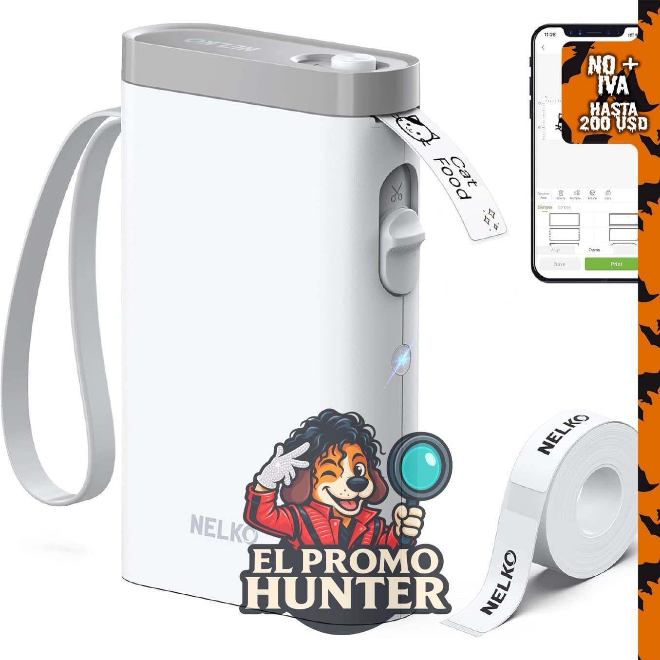 Máquina etiquetadora Nelko P21, impresora de etiquetas Bluetooth, mini inalámbrica, múltiples plantillas.