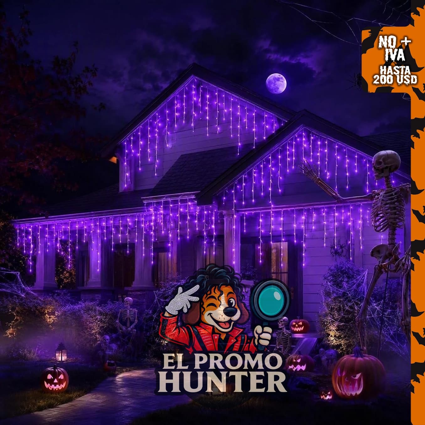 FLVOECN luces LED de hielo de Halloween de 20 m con temporizador.