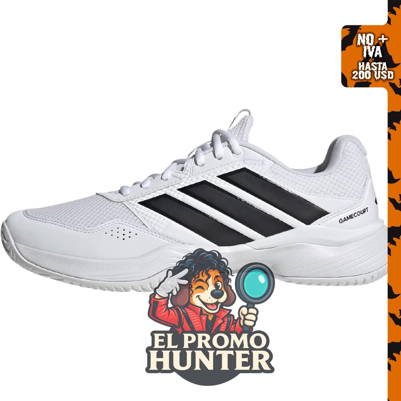 Tenis adidas Gamecourt 3 para hombre, diseñado para uso en canchas.