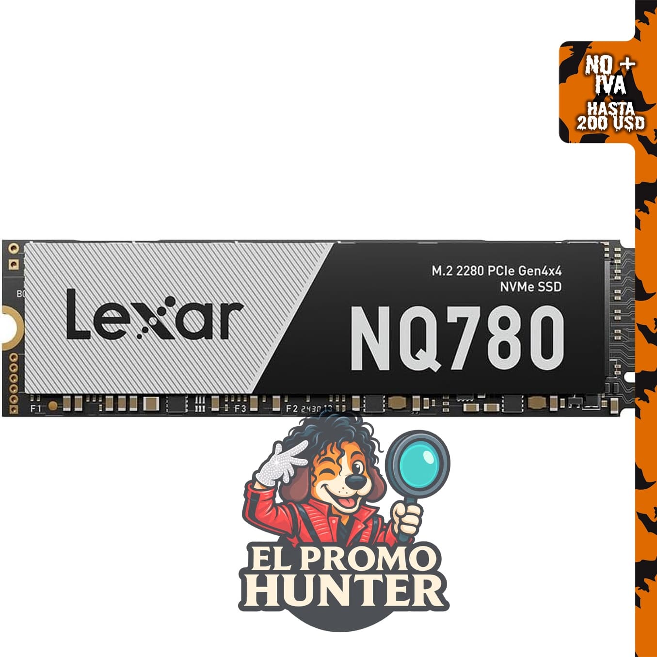 Lexar SSD NQ780 PCIe Gen4 NVMe M.2 2280 de 1 TB, hasta 6500/2500 MB/s de lectura/escritura.