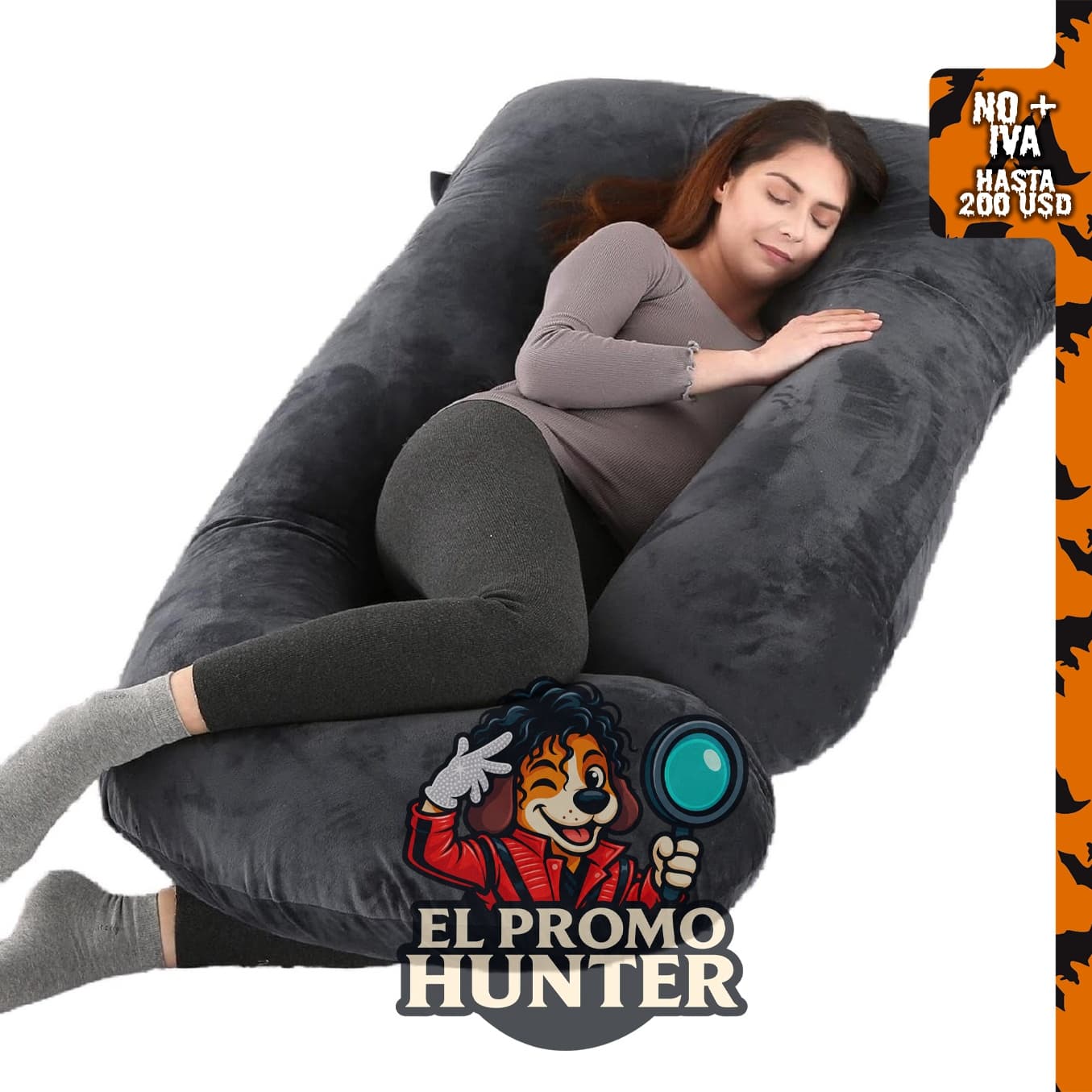 Almohada de embarazo en forma de U de ALLOPERA, diseñada para brindar soporte durante la maternidad.