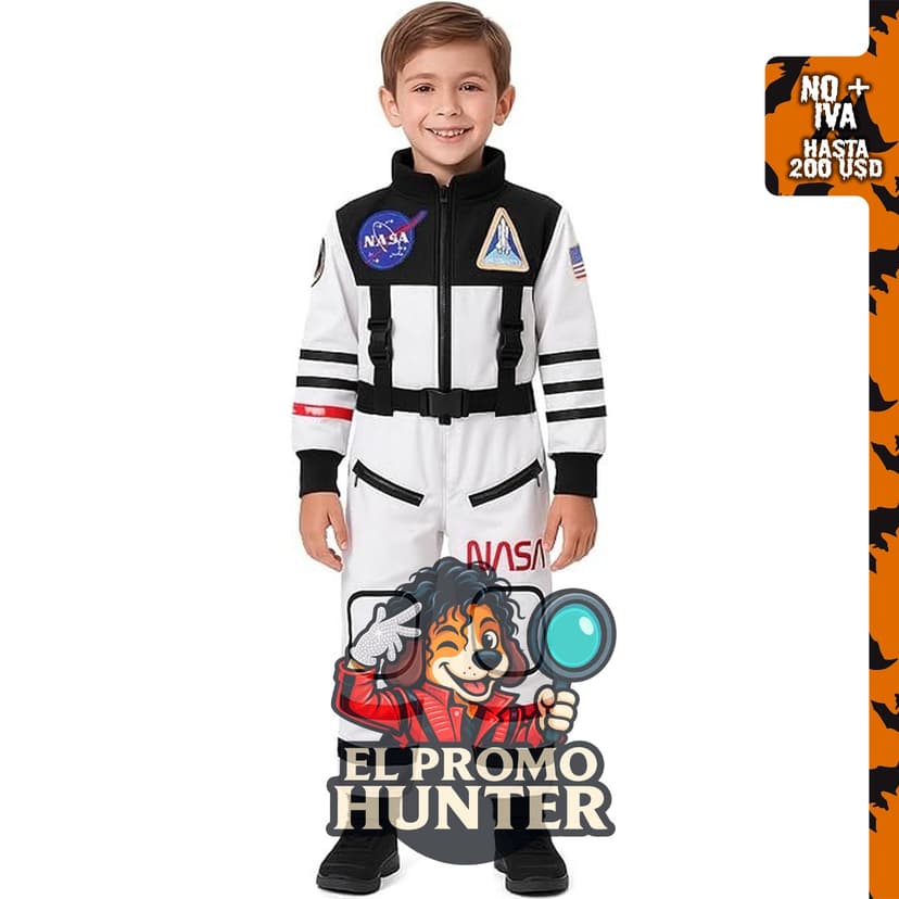 Disfraz de astronauta para niños, incluye traje y casco.
