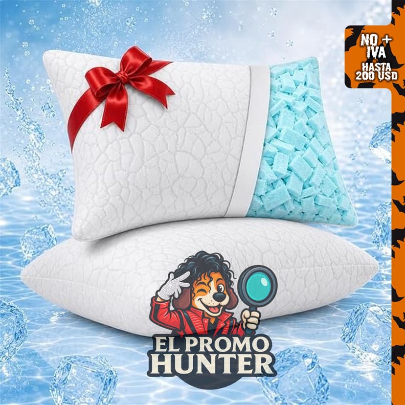 Almohadas de espuma viscoelástica firmes, tamaño queen, set de 2.