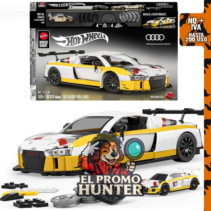 Mattel Brick Shop Hot Wheels Elite Series ’15 Audi R8 LMS Set de Construcción