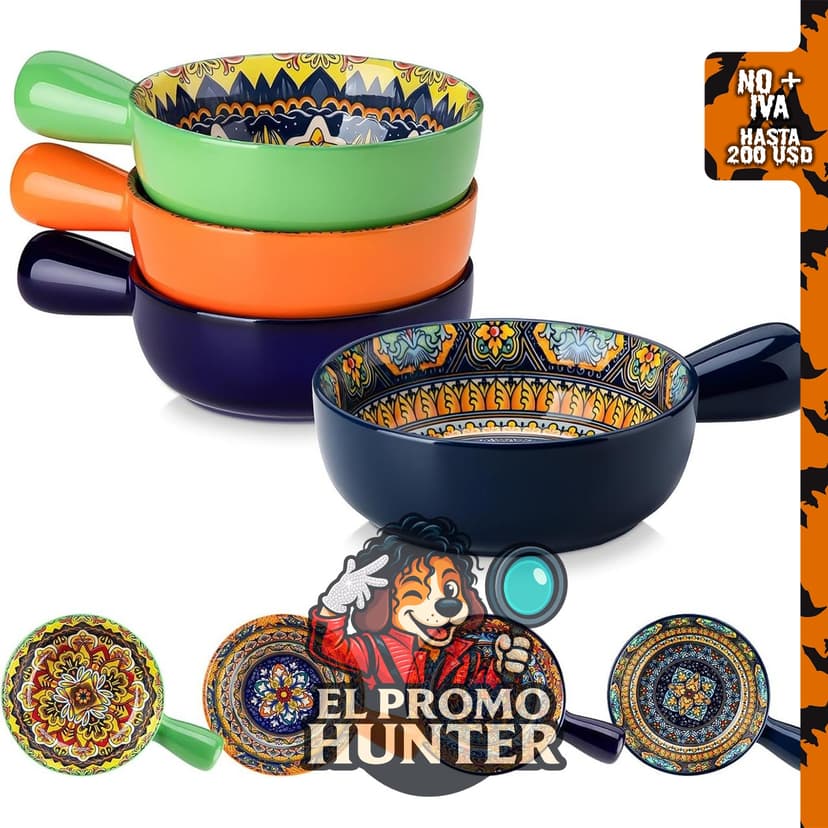 vancasso Juego de 4 cuencos de sopa bohemios de 23 oz (680 ml) cada uno.