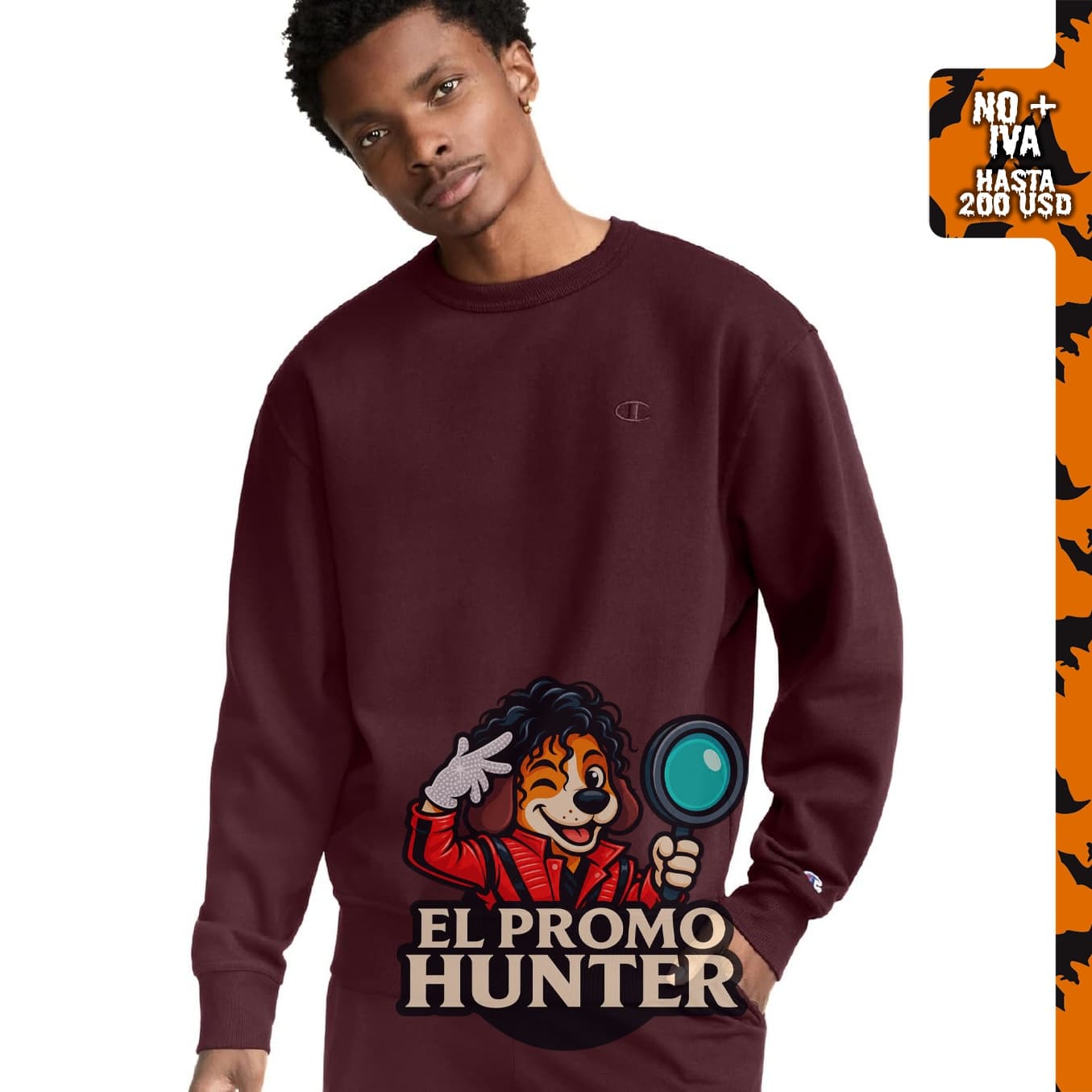 Champion Sudadera de forro polar de peso medio con cuello redondo para hombre.