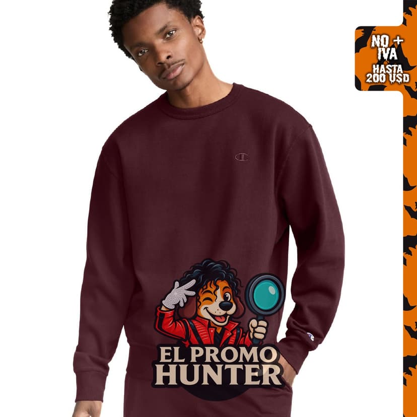 Champion Sudadera de forro polar de peso medio con cuello redondo para hombre.