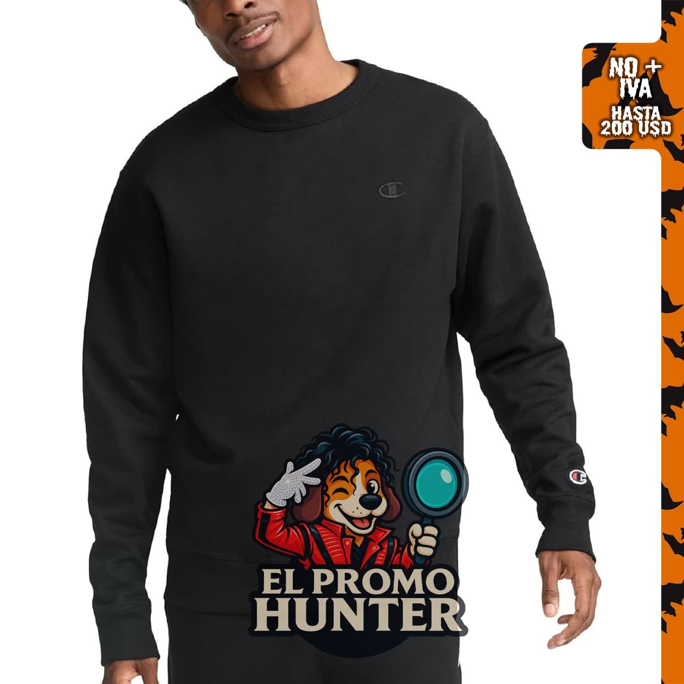 Champion Sudadera de forro polar de peso medio con cuello redondo para hombre.