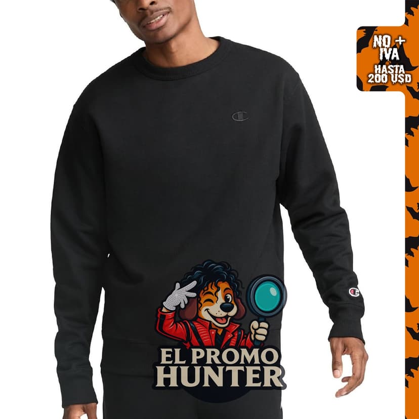 Champion Sudadera de forro polar de peso medio con cuello redondo para hombre.