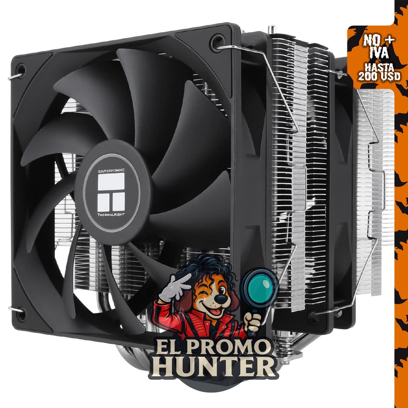 Thermalright PS120SE, enfriador de aire para CPU con 7 tubos de calor y ventilador dual de 12 cm.