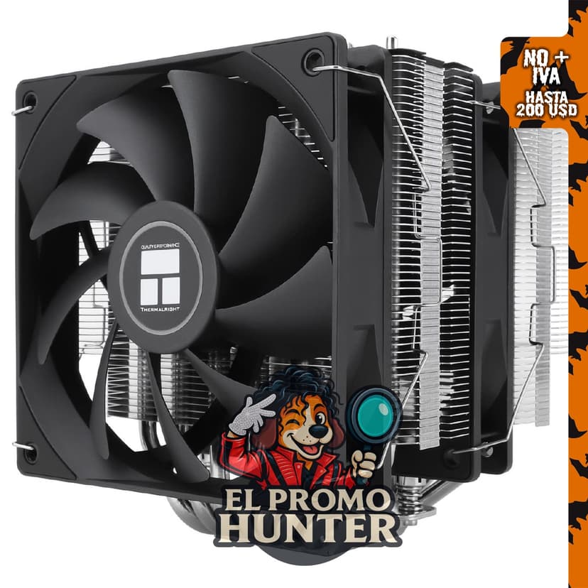 Thermalright PS120SE, enfriador de aire para CPU con 7 tubos de calor y ventilador dual de 12 cm.