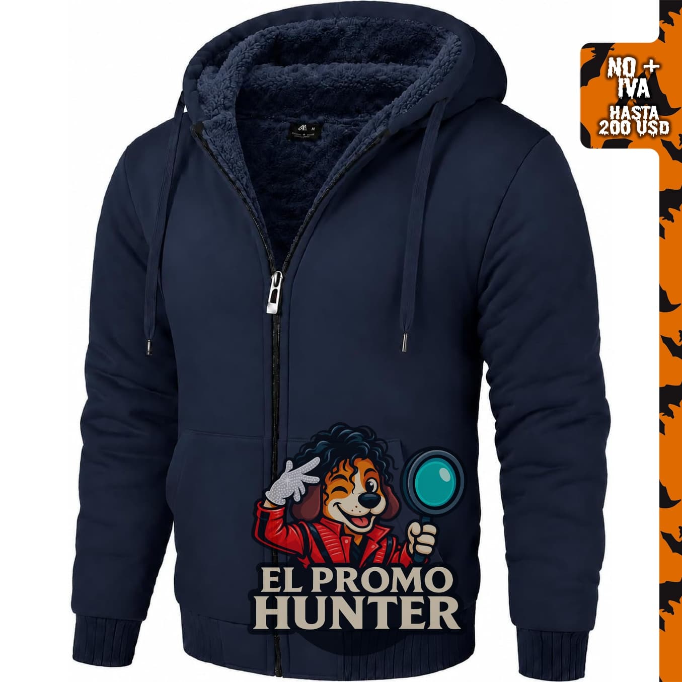 ZITY Sudadera con capucha y cremallera para hombre, forro polar sherpa, chaqueta cálida.