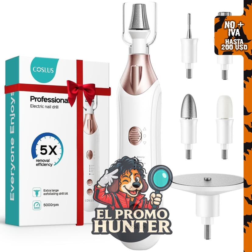 COSLUS C43 Kit Profesional de Manicura y Pedicura, con molinillo más ancho, color blanco.