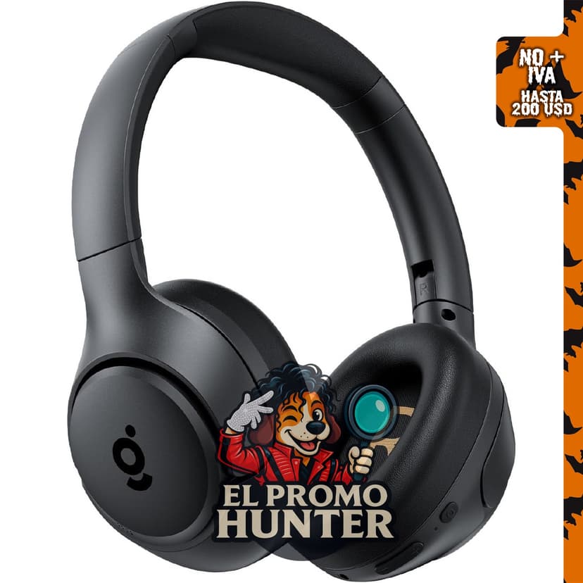 Auriculares wegear híbridos con cancelación activa de ruido, Bluetooth 5.4, plegables y sobre la oreja.