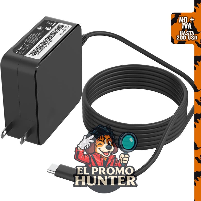 Cargador USB C de 65 W compatible con Lenovo Thinkpad T14, T15, Yoga, ThinkBook 14, 16 y Chromebook.