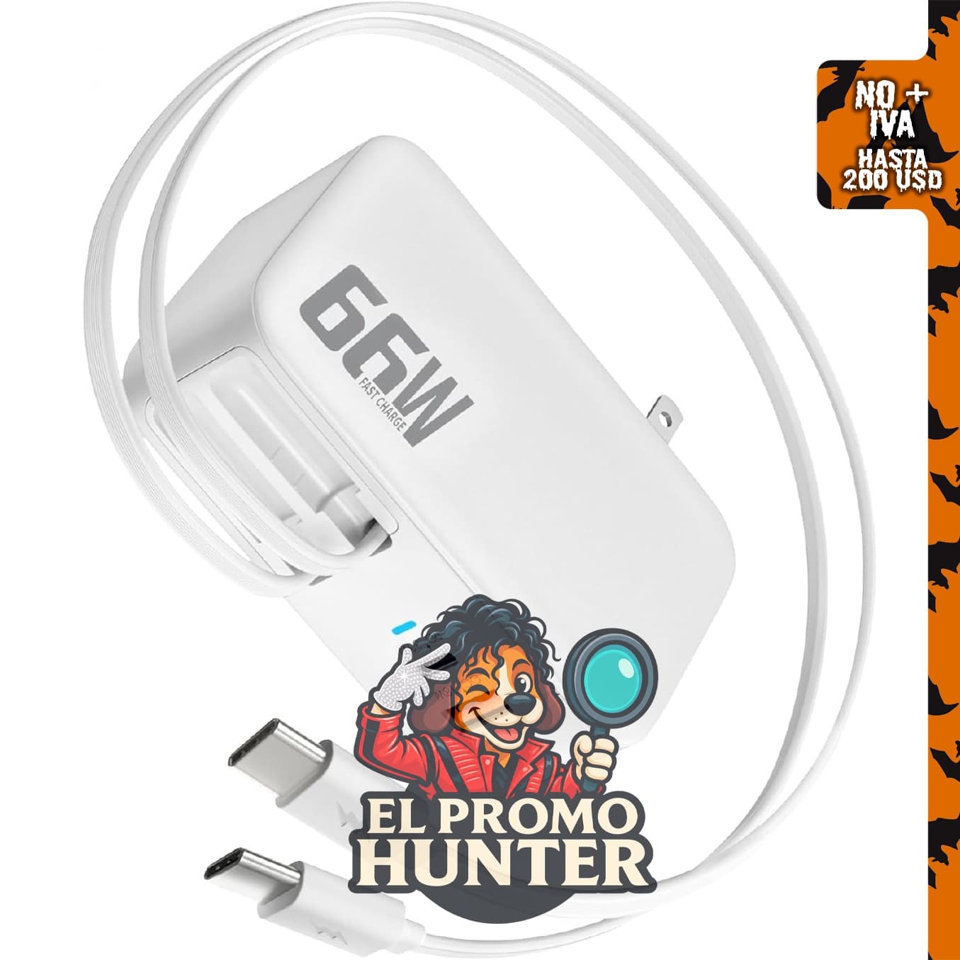 Cargador retráctil 4 en 1 para iPhone 18 Pro, enchufe de pared.