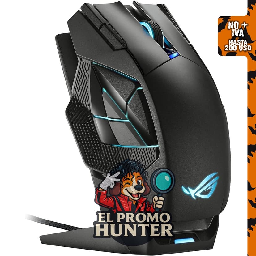 Ratón inalámbrico ASUS ROG Spatha X, diseño para juegos MMO/MOBA.
