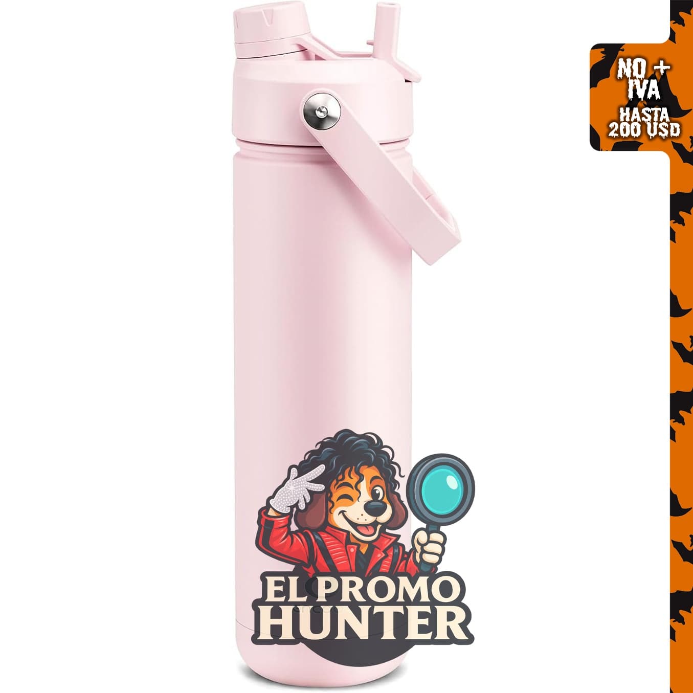 ENCOOL Botella de agua aislada de acero inoxidable, 26 oz, a prueba de fugas, sin BPA, con popote.