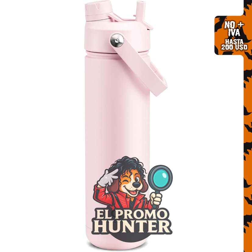 ENCOOL Botella de agua aislada de acero inoxidable, 26 oz, a prueba de fugas, sin BPA, con popote.