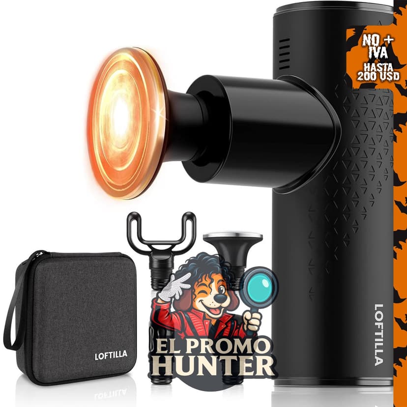 LOFTILLA Mini pistola de masaje con calor, masajeador de tejido compacto.
