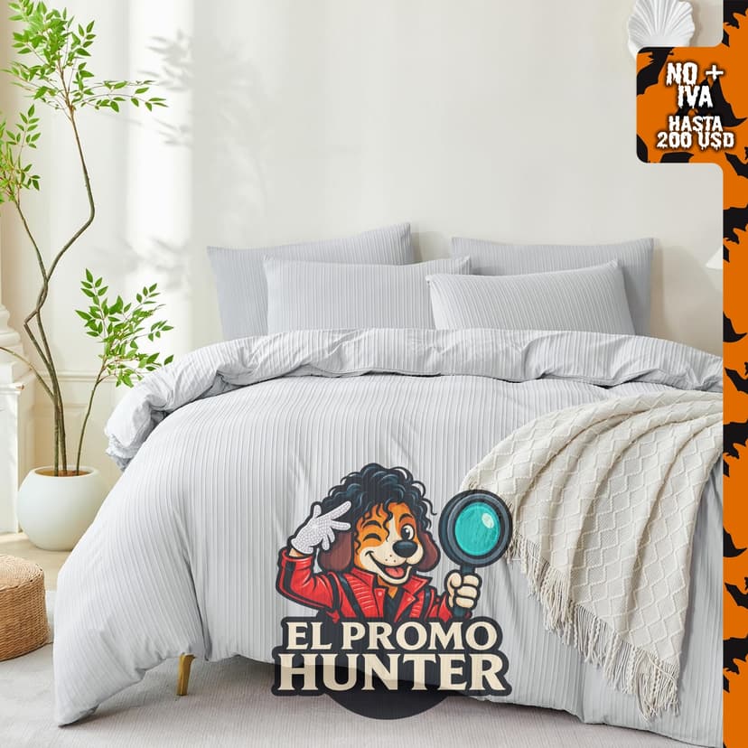 Juego de edredón TISPLR gris claro, tamaño King, 3 piezas, microfibra lavada, jacquard, incluye 2 fundas de almohada.