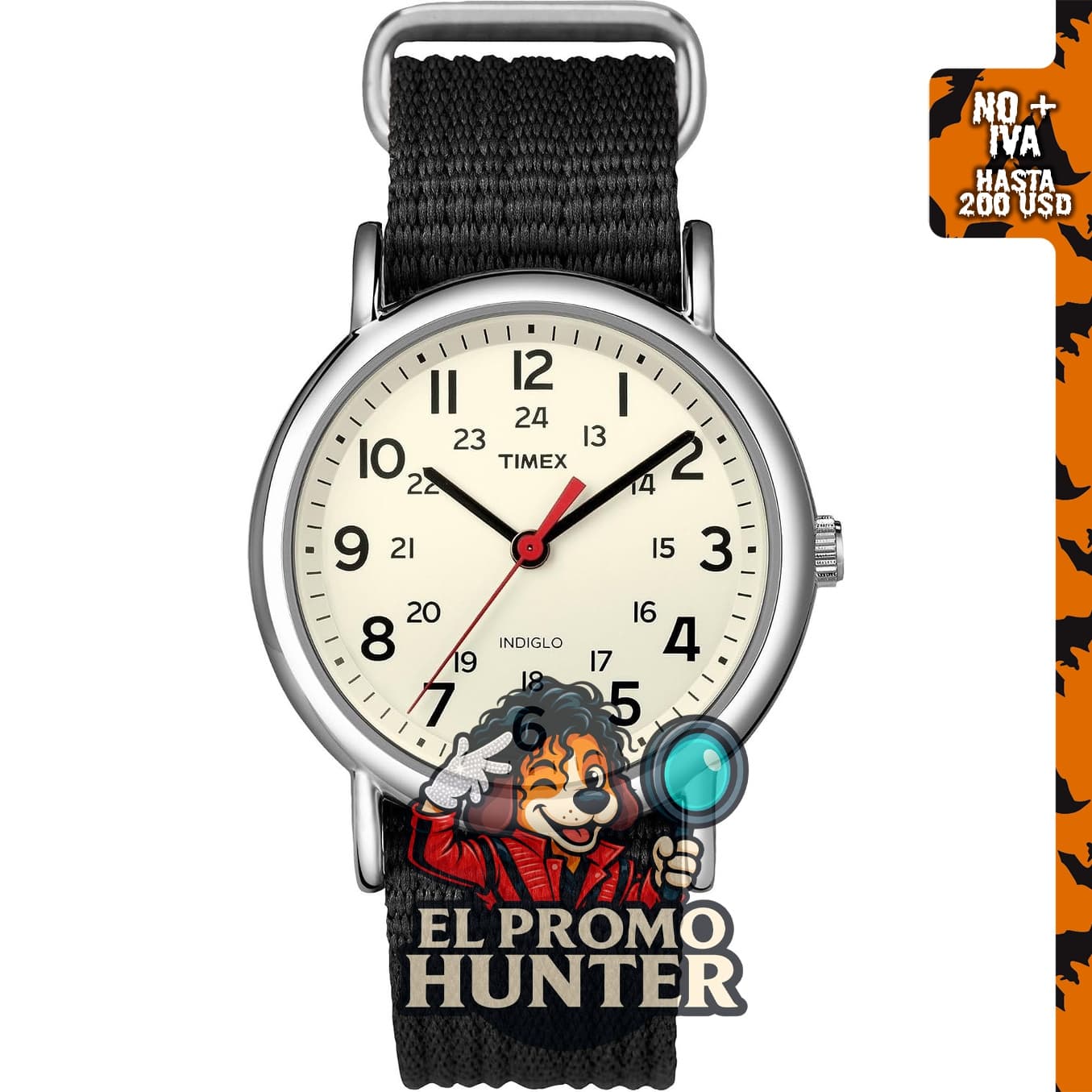 Timex Weekender - Reloj analógico unisex de 3.8 cm con retroiluminación INDIGLO y correa de tela de nailon.