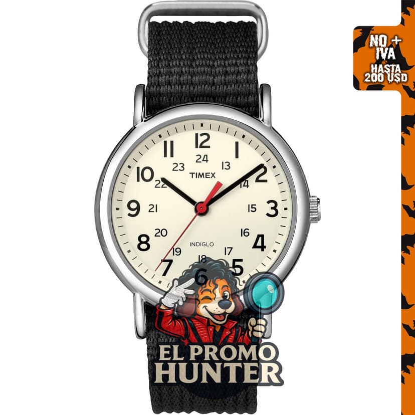 Timex Weekender - Reloj analógico unisex de 3.8 cm con retroiluminación INDIGLO y correa de tela de nailon.
