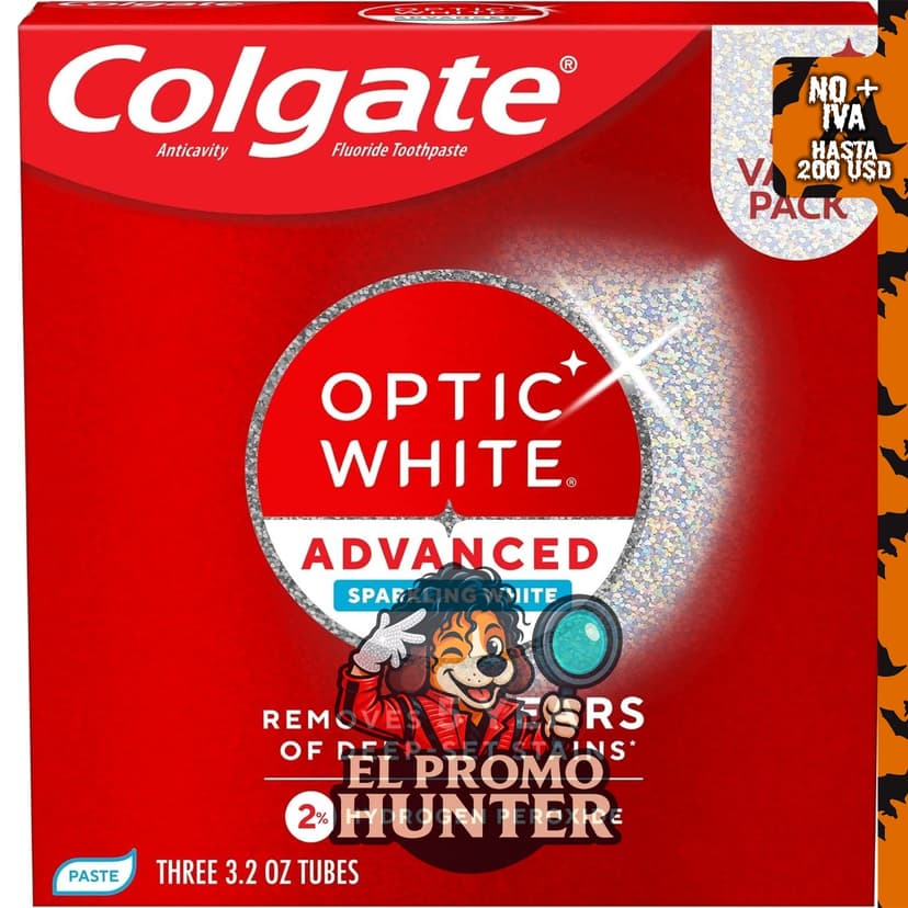 Colgate Optic White Advanced Pasta dental con peróxido de hidrógeno.
