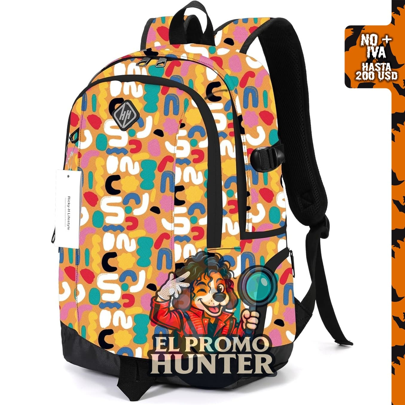 Mochila escolar rickyh style, ligera, con compartimento para laptop.