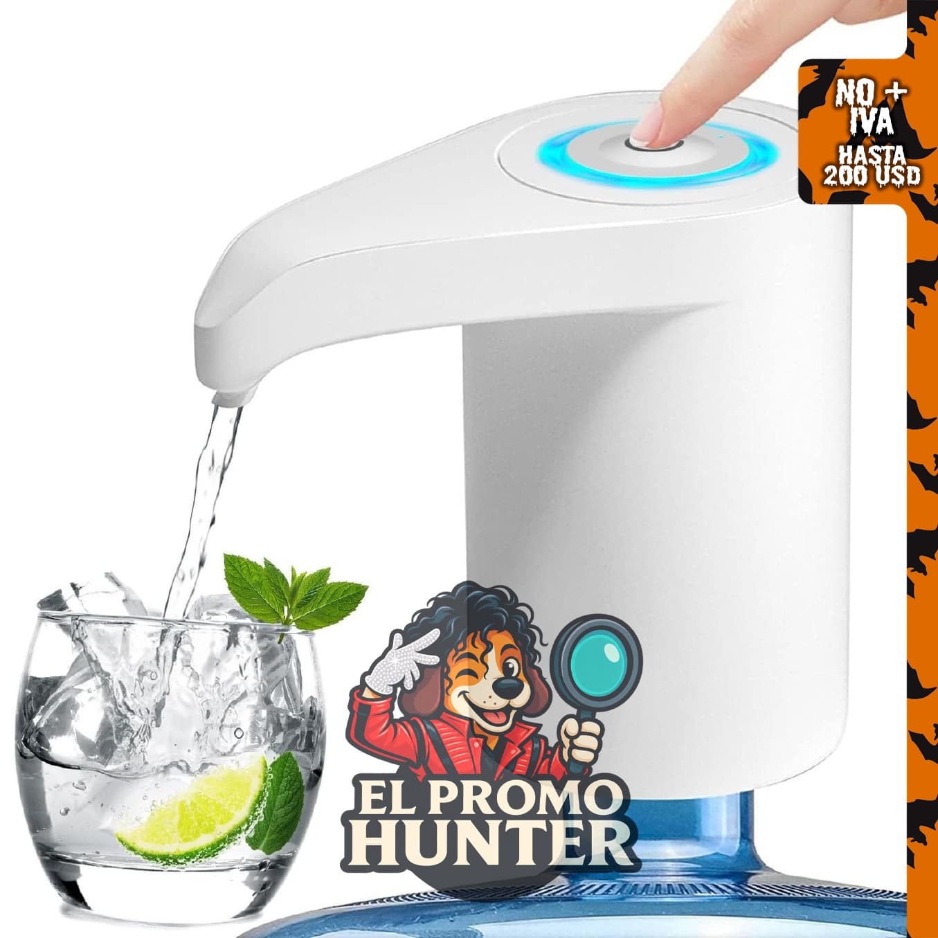 Dispensador de agua eléctrica portátil Msxcse para garrafones de 5 galones.