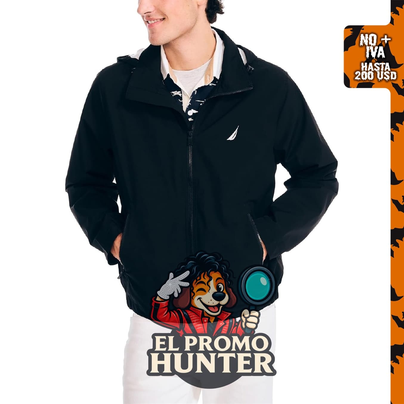 Chaqueta bomber Nautica Rainbreaker para hombre, diseñada para protección contra la lluvia.