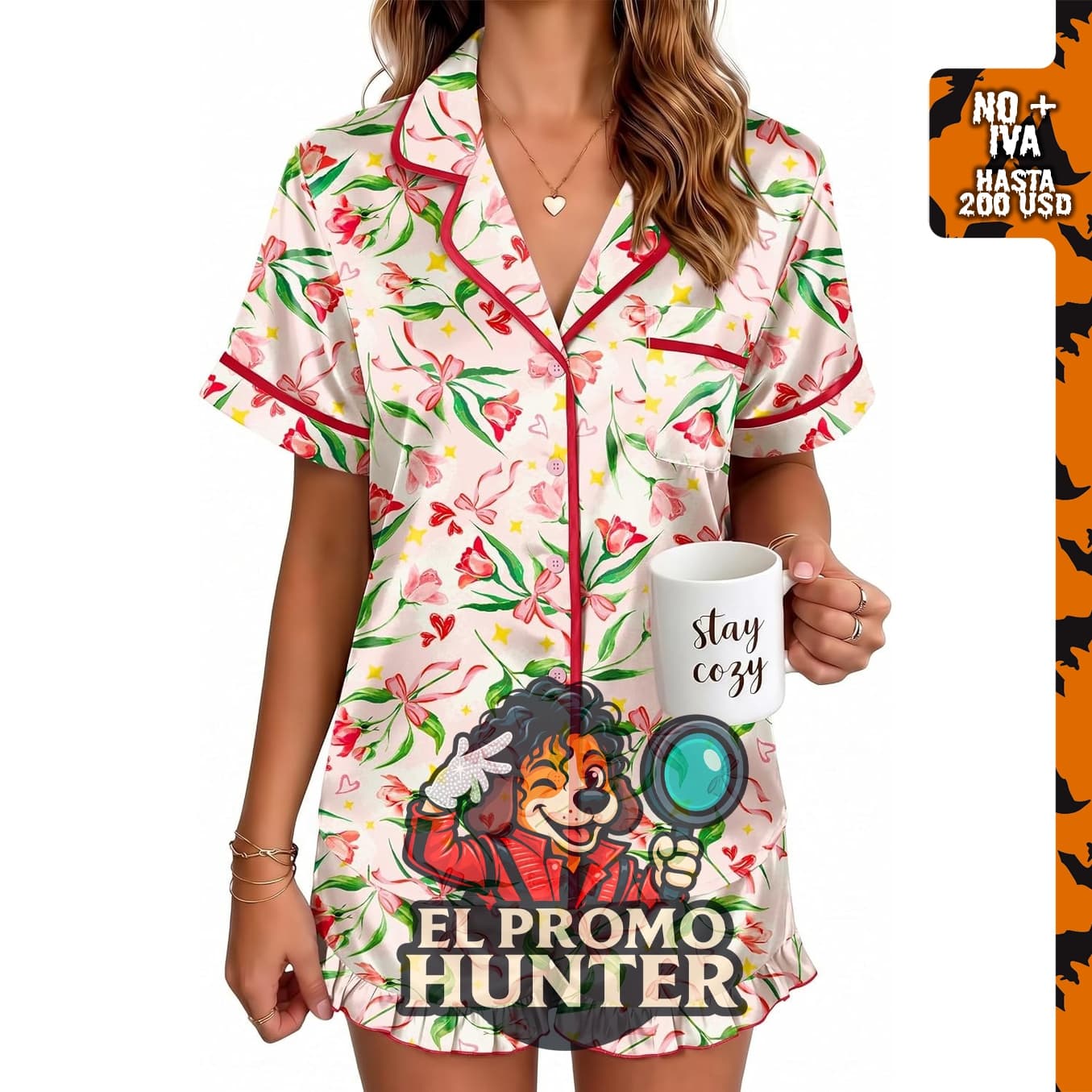 Conjunto de pijama de satén para mujer con botones.