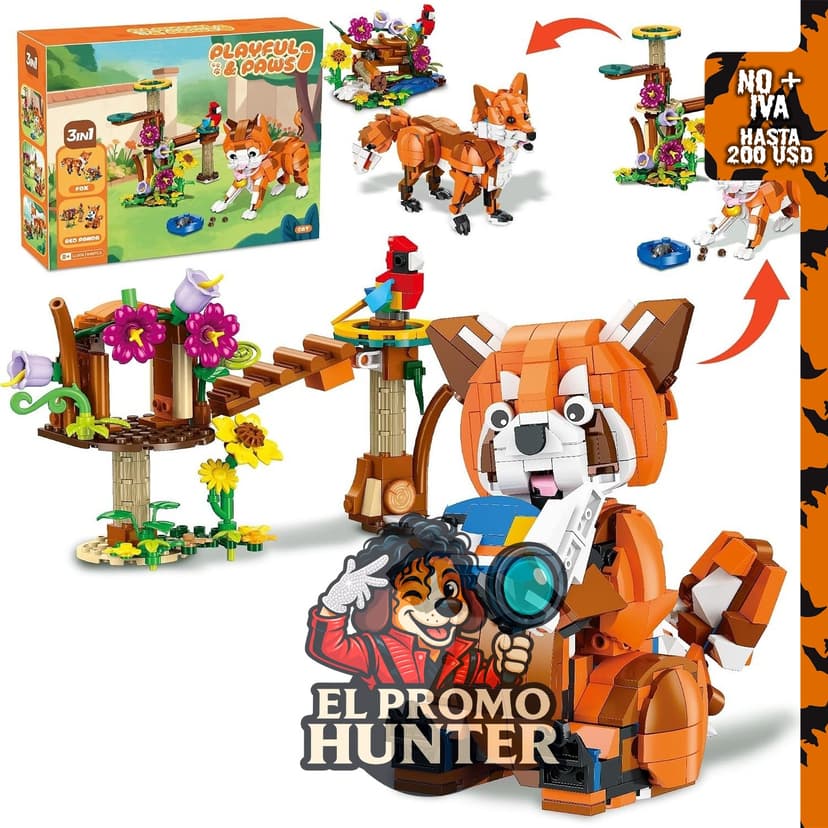 Juego de construcción de animales 3 en 1 para niños.