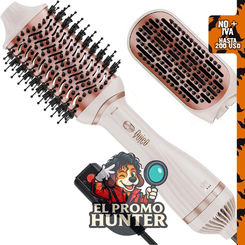 Cepillo secador de pelo Quico 4 en 1 iónico ovalado y plano.
