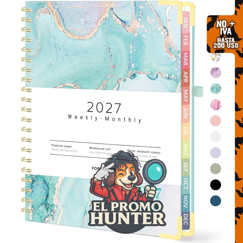 Forvencer 2027 Planner, planificador de tapa dura, enero - diciembre 2027, 8.5"x11" (21.6 cm x 27.9 cm).